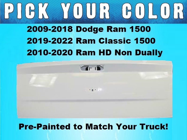 New Painted to Match Tailgate Shell 2009-22 Dodge Ram Non-Dually - Click Image to Close